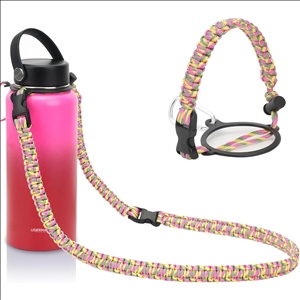 Paracord Handle Carrier Holder with Shoulder Strap,Compatible with Hydro Flask Wide Mouth Water Bott